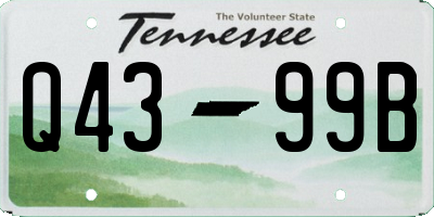 TN license plate Q4399B