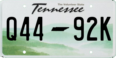 TN license plate Q4492K
