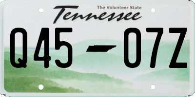 TN license plate Q4507Z