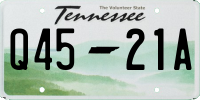 TN license plate Q4521A