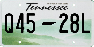 TN license plate Q4528L