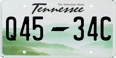 TN license plate Q4534C