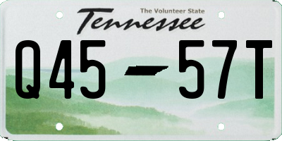 TN license plate Q4557T