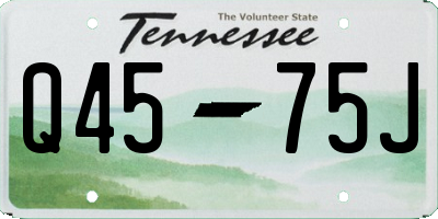TN license plate Q4575J