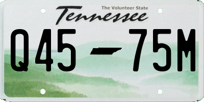 TN license plate Q4575M
