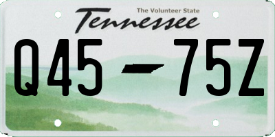 TN license plate Q4575Z