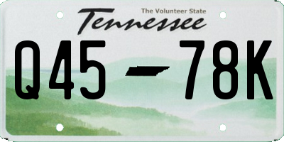 TN license plate Q4578K