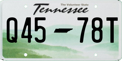 TN license plate Q4578T