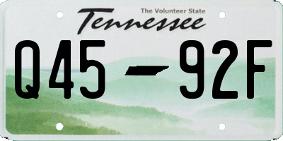 TN license plate Q4592F