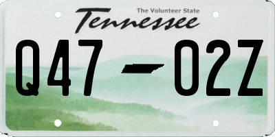 TN license plate Q4702Z