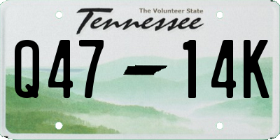 TN license plate Q4714K