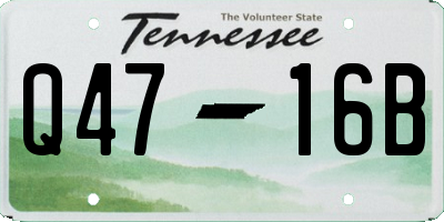 TN license plate Q4716B