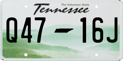 TN license plate Q4716J