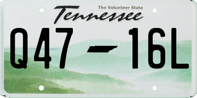 TN license plate Q4716L