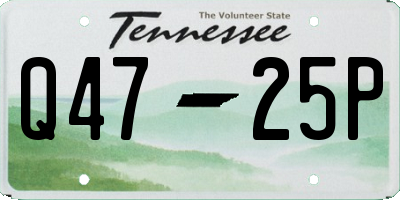 TN license plate Q4725P