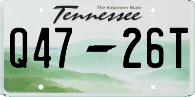 TN license plate Q4726T