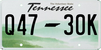 TN license plate Q4730K