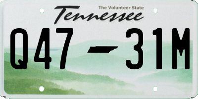 TN license plate Q4731M
