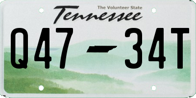 TN license plate Q4734T