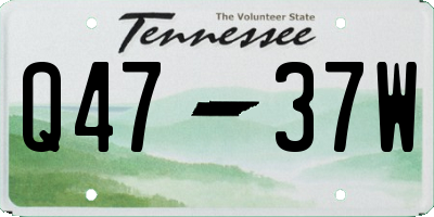 TN license plate Q4737W