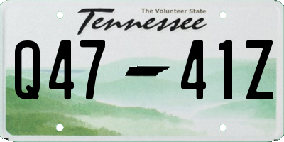 TN license plate Q4741Z