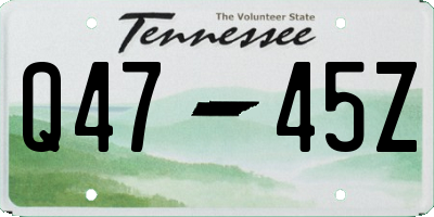 TN license plate Q4745Z
