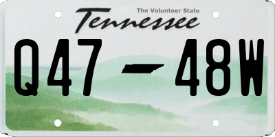 TN license plate Q4748W