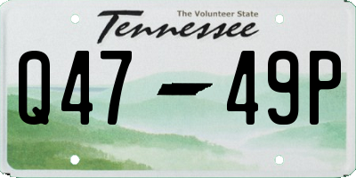 TN license plate Q4749P