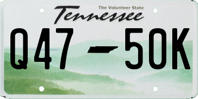 TN license plate Q4750K