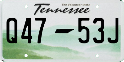 TN license plate Q4753J