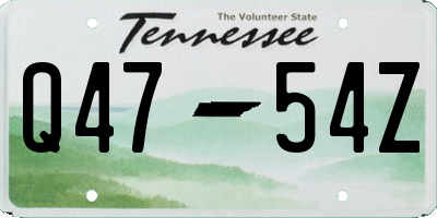 TN license plate Q4754Z