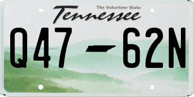 TN license plate Q4762N