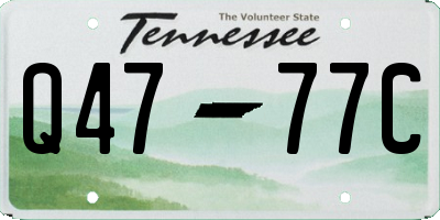 TN license plate Q4777C