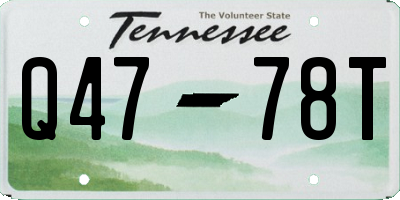 TN license plate Q4778T