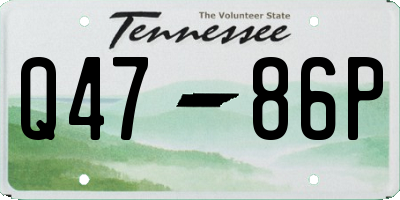 TN license plate Q4786P