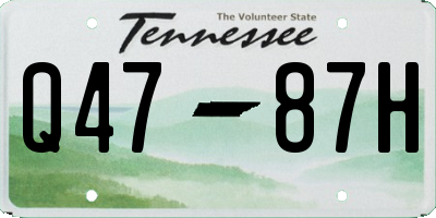 TN license plate Q4787H