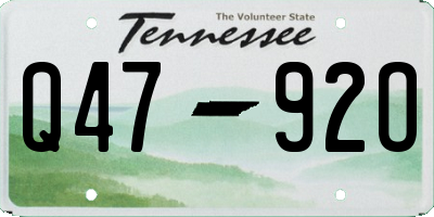 TN license plate Q4792O