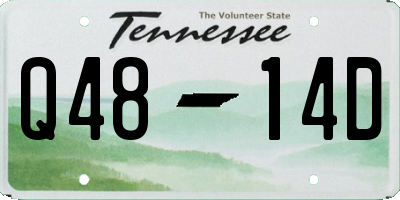TN license plate Q4814D