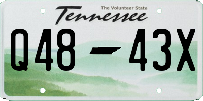 TN license plate Q4843X