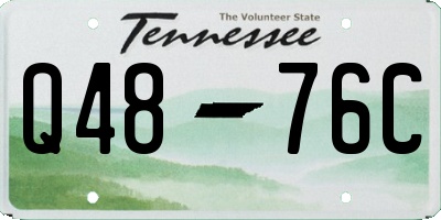 TN license plate Q4876C