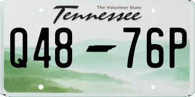 TN license plate Q4876P