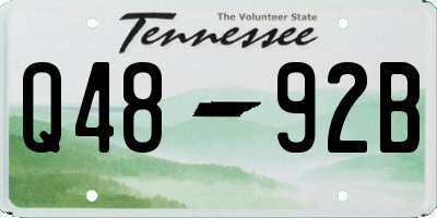 TN license plate Q4892B