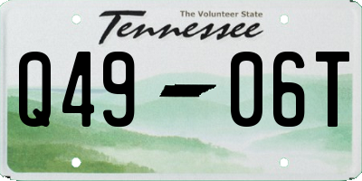 TN license plate Q4906T
