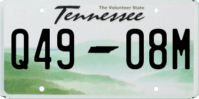 TN license plate Q4908M
