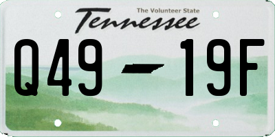 TN license plate Q4919F