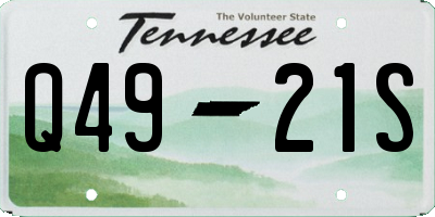 TN license plate Q4921S