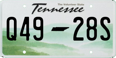 TN license plate Q4928S