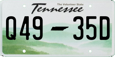 TN license plate Q4935D