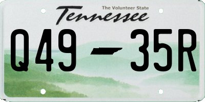TN license plate Q4935R