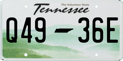 TN license plate Q4936E